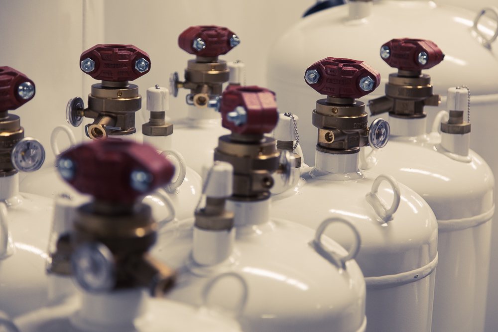 Canisters of FM-200. Used with permission from Fike.